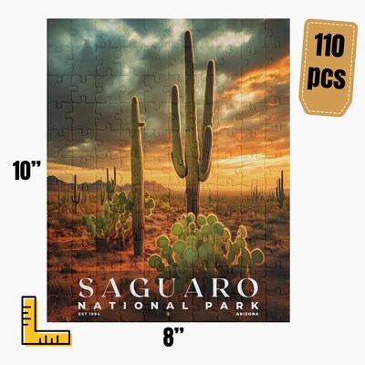 Saguaro National Park Jigsaw Puzzle, Family Game, Holiday Gift | S10 - image2
